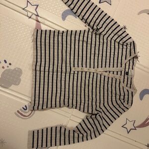 Striped Button-Up Sweater